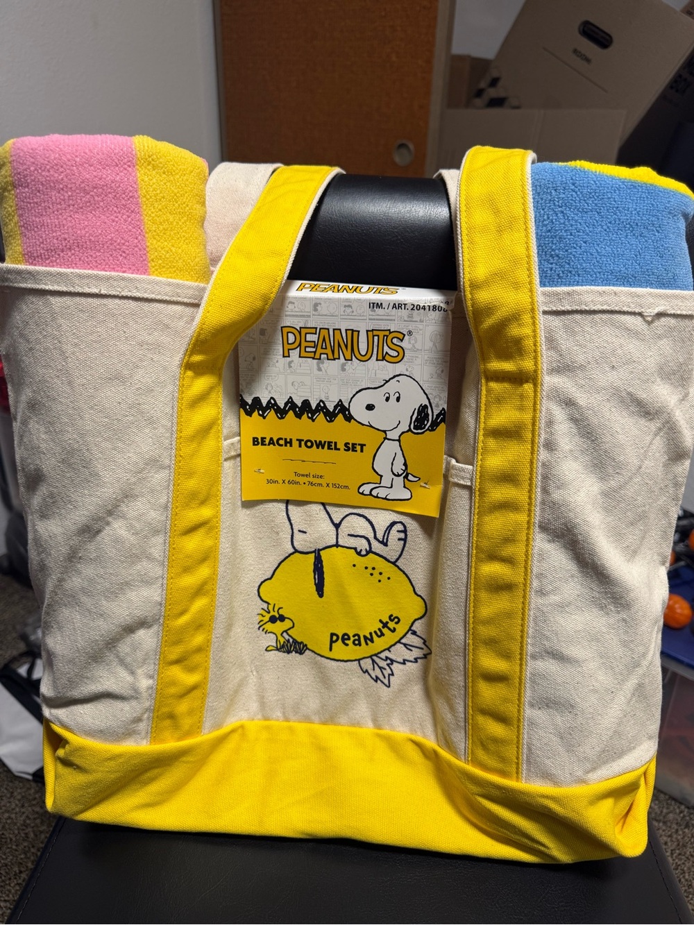 Peanuts Tote with 2 beach towels
